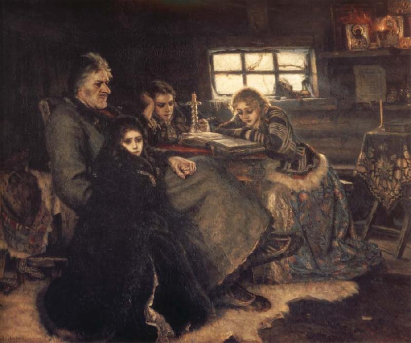 Vasily Surikov Menshikov at Beriozov Sweden oil painting art